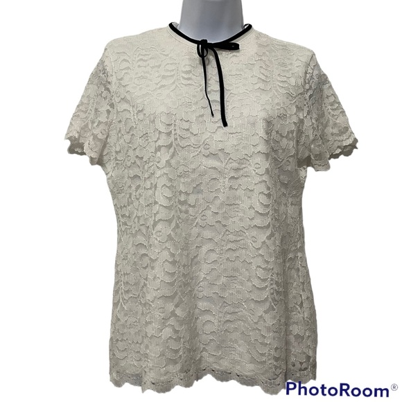 Karl Lagerfeld Paris Lace white Collar Blouse Size S. - Picture 4 of 16